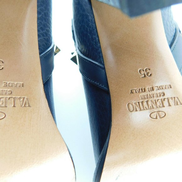 VALENTINO Rockstud Strap Block Heel Booties 35 - Picture 8 of 10